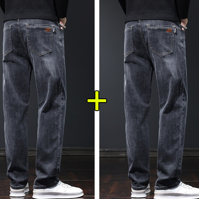 Loose straight-waist durable denim pants