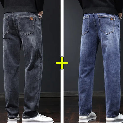 Loose straight-waist durable denim pants