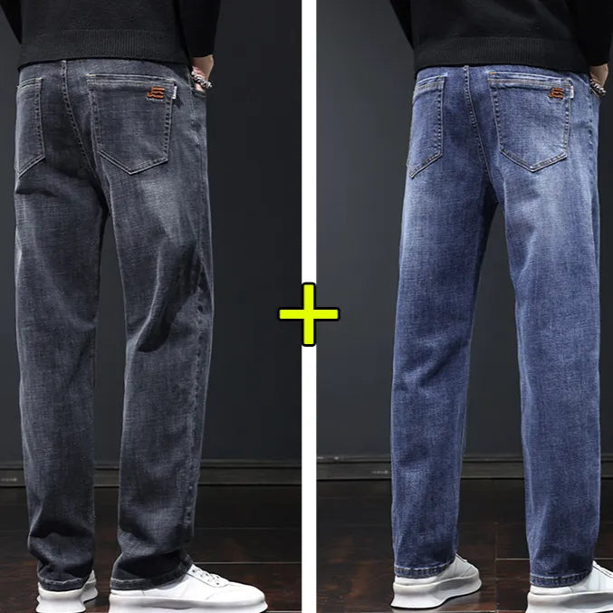 Loose straight-waist durable denim pants