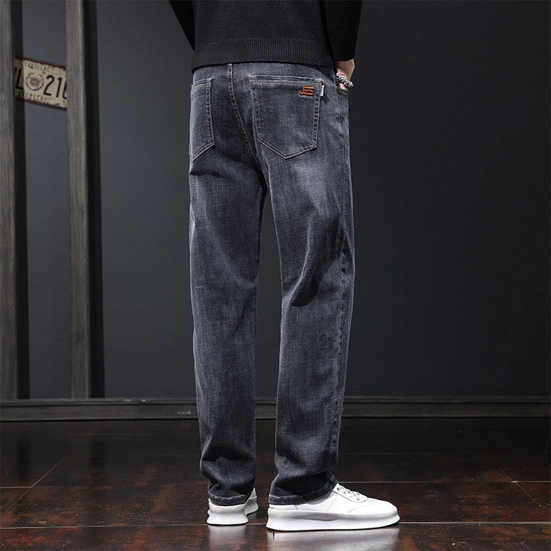 Loose straight-waist durable denim pants