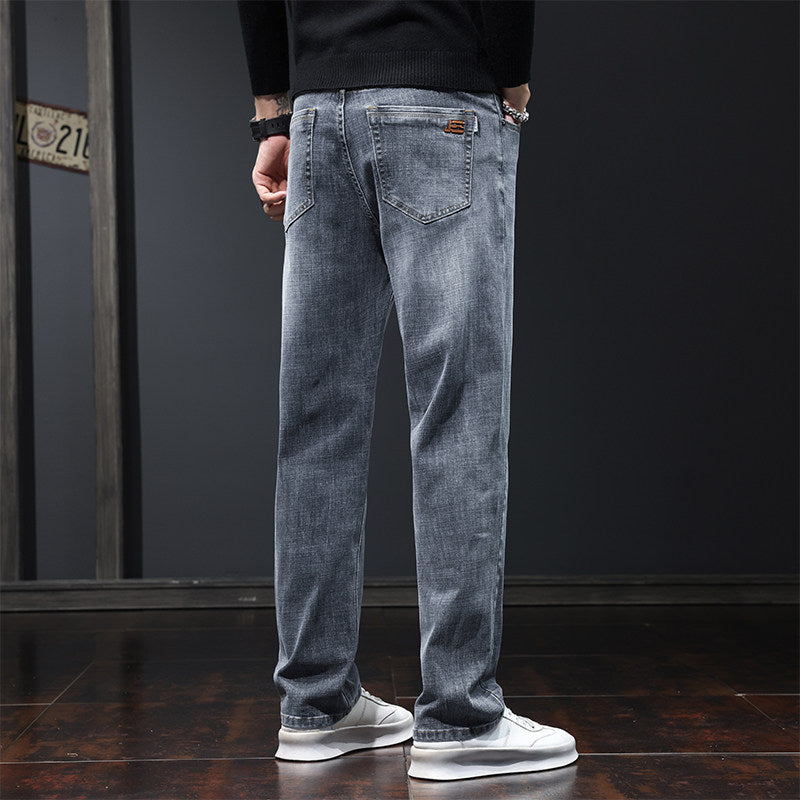 Loose straight-waist durable denim pants