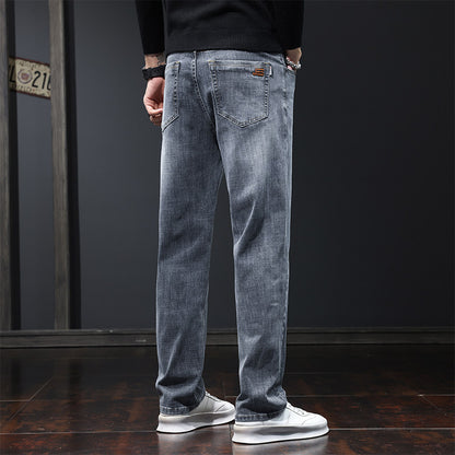 Loose straight-waist durable denim pants