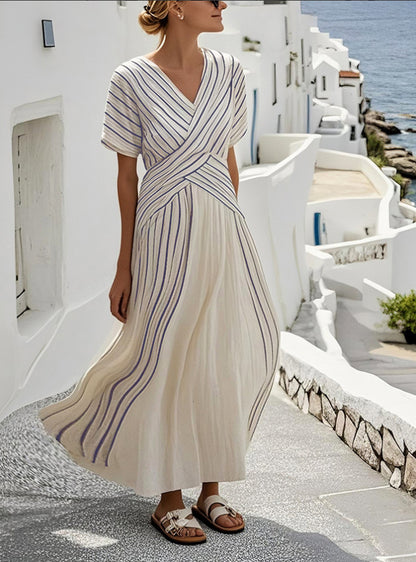 Loose Striped Printed Dress