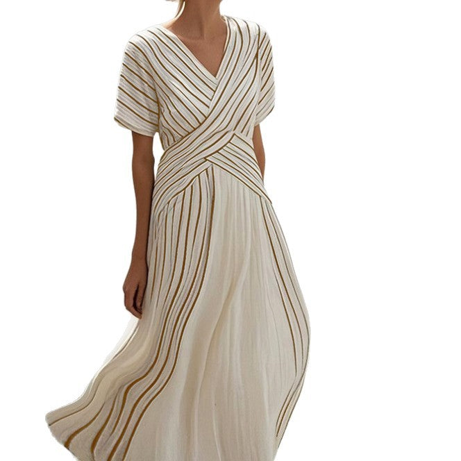Loose Striped Printed Dress