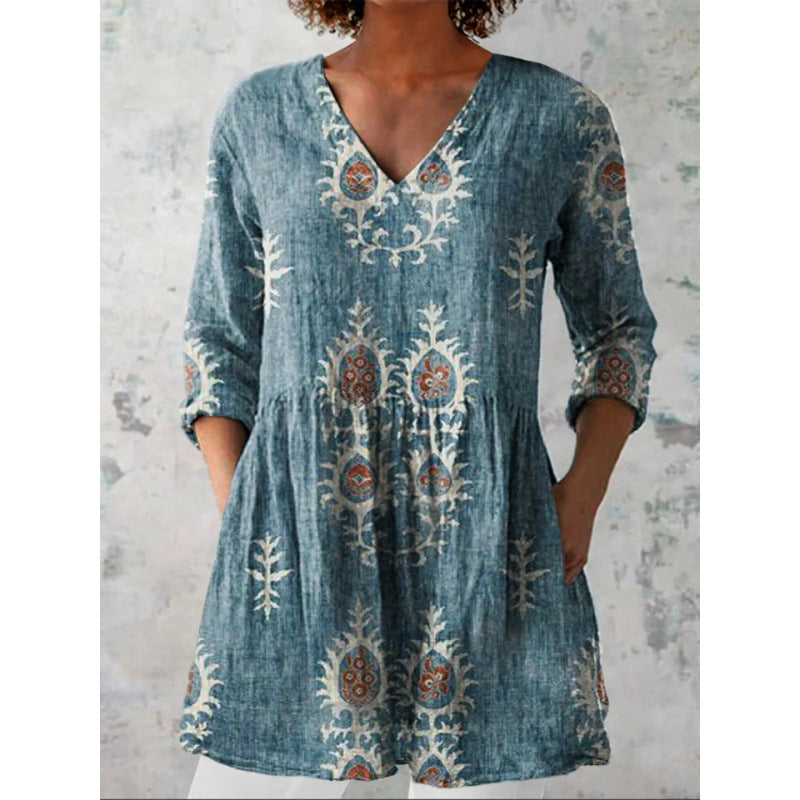 Loose V-Neck Dress