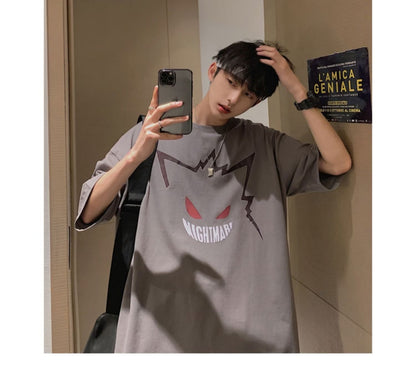 loose white T-shirt half sleeve bottoming shirt