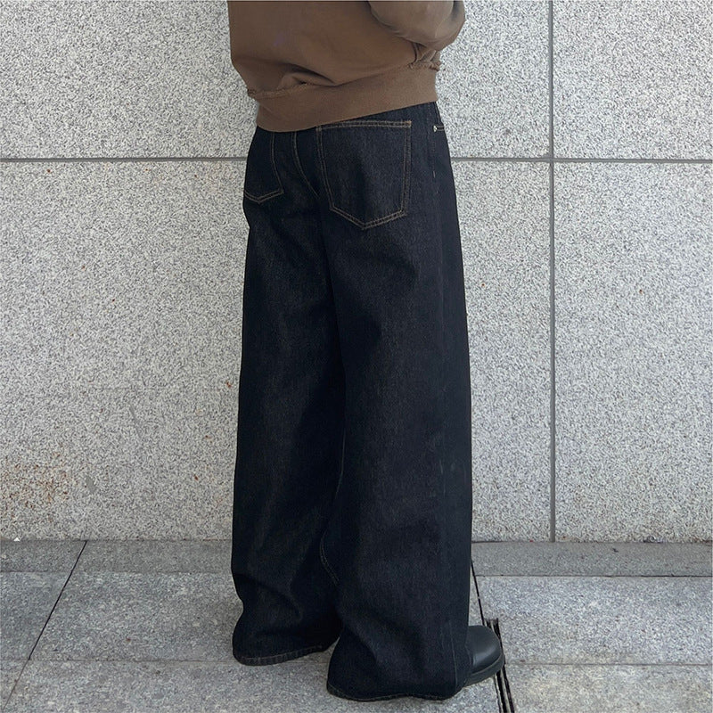 Loose Wide Leg Denim Pants for Men