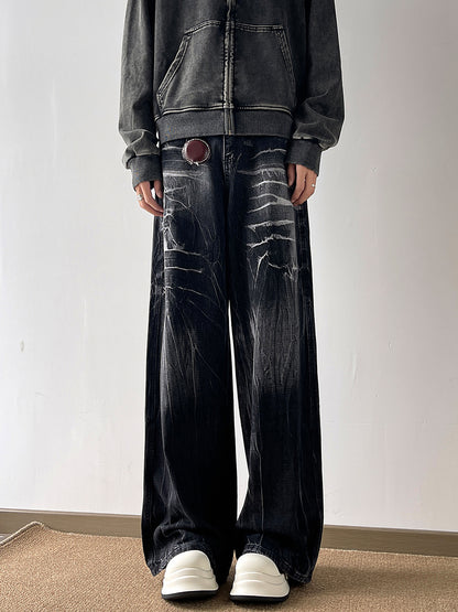 Loose wide-leg floor-length pants
