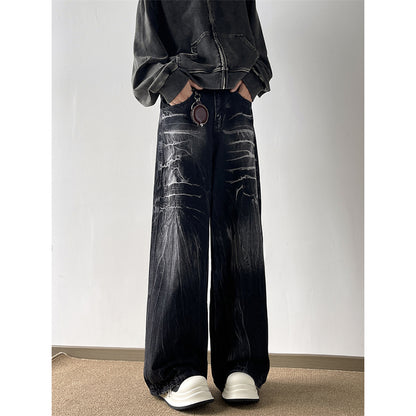 Loose wide-leg floor-length pants