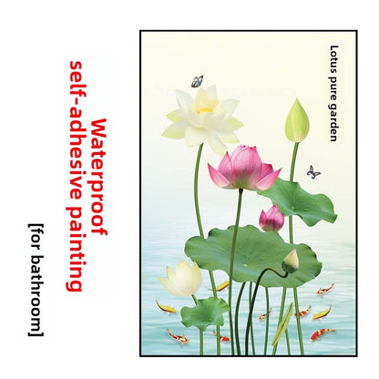 Lotus PVC Self-Adhesive Wall Sticker