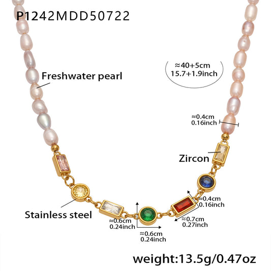 Love Heart Cross Beaded Necklace