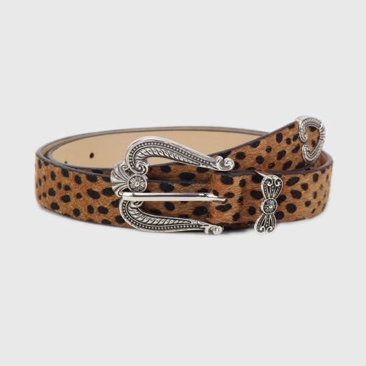 Love Heart Retro Leopard Print Belt