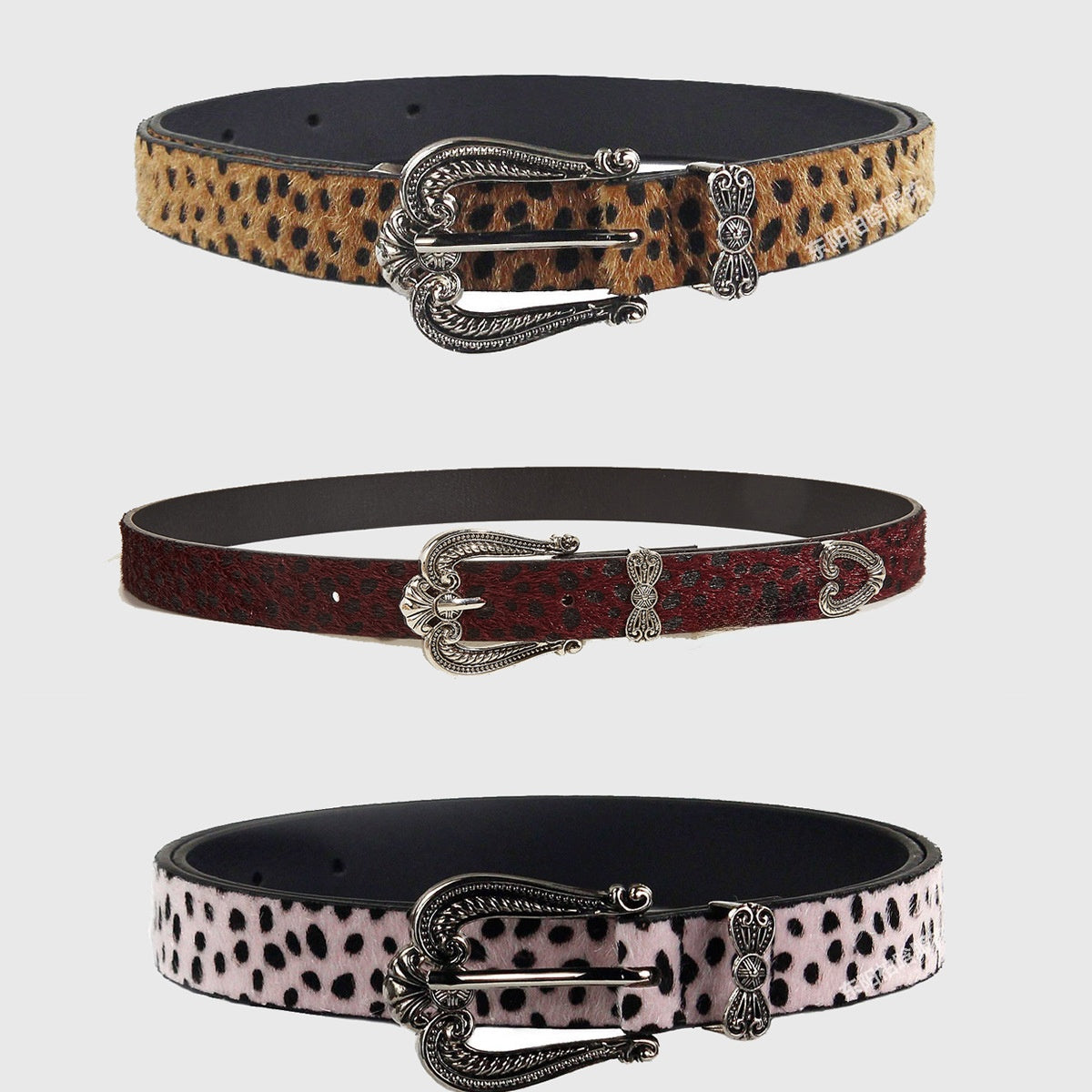 Love Heart Retro Leopard Print Belt