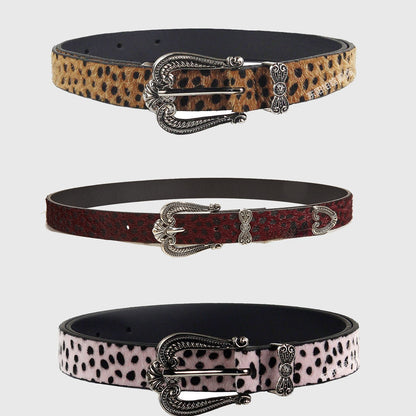 Love Heart Retro Leopard Print Belt