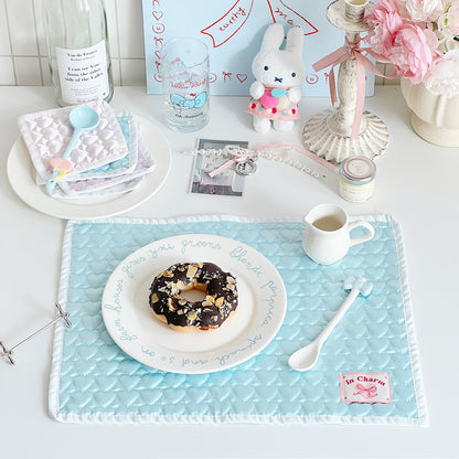 Love Quilted Place Mat Desktop Decorative Background Mat