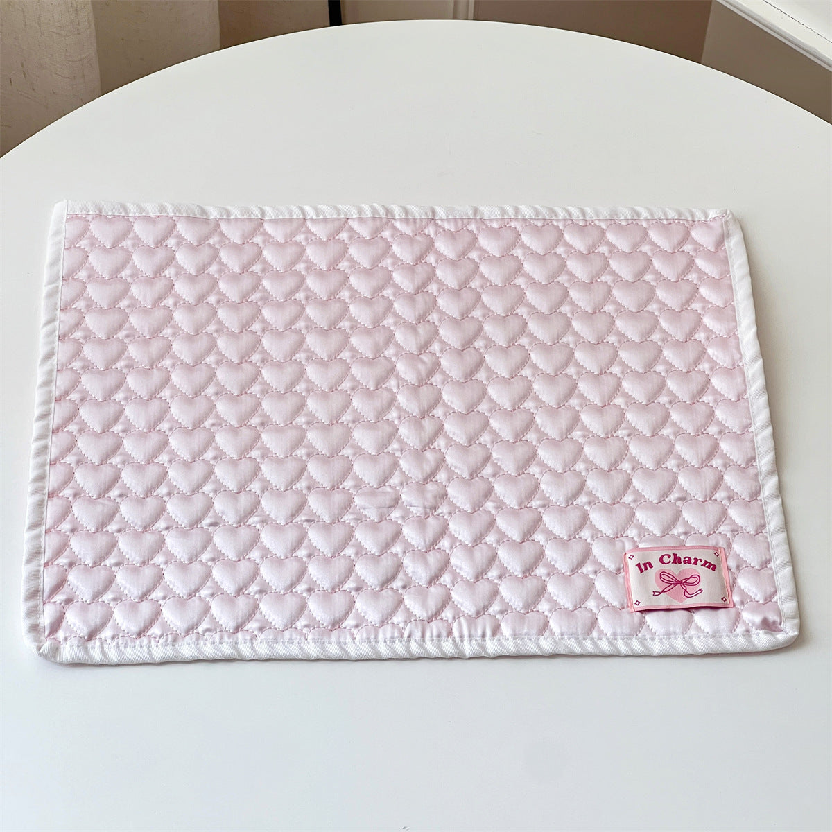 Love Quilted Place Mat Desktop Decorative Background Mat