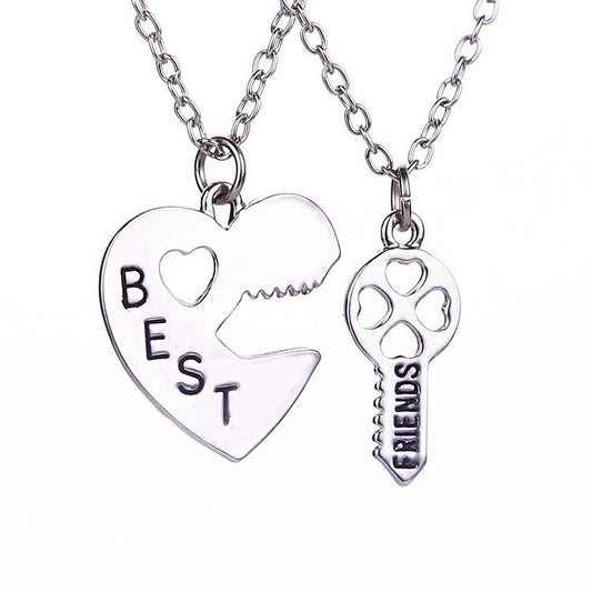 Love-shaped Alloy Beaded Necklace