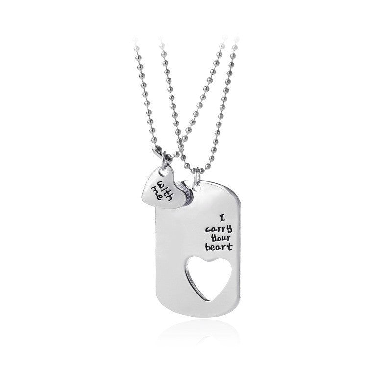 Love-shaped Alloy Beaded Necklace