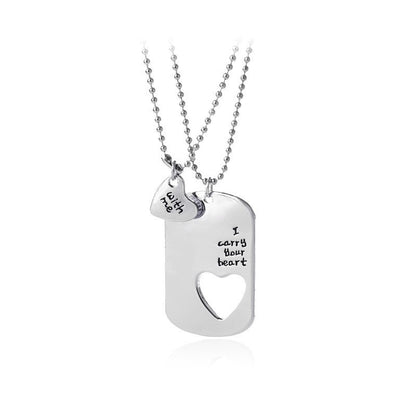 Love-shaped Alloy Beaded Necklace