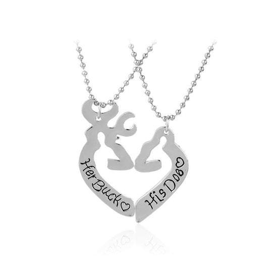 Love-shaped Alloy Beaded Necklace
