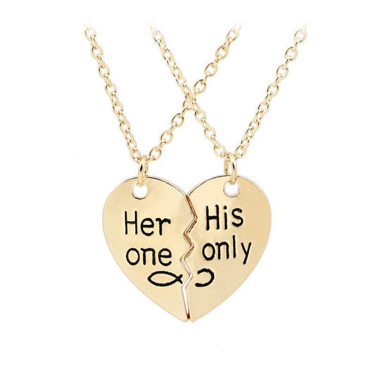 Love-shaped Alloy Beaded Necklace