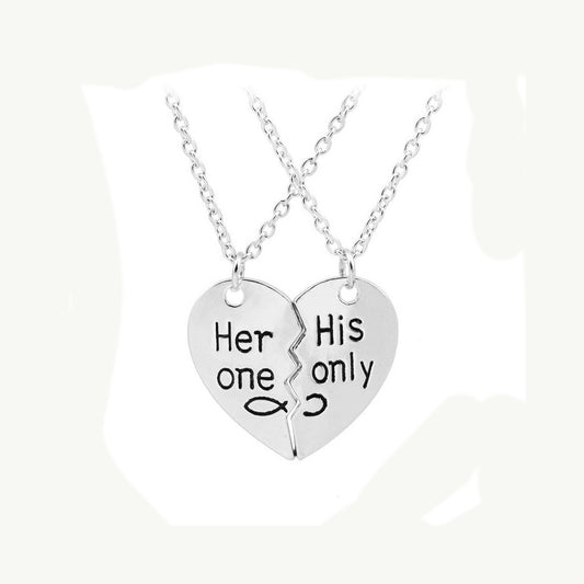 Love-shaped Alloy Beaded Necklace