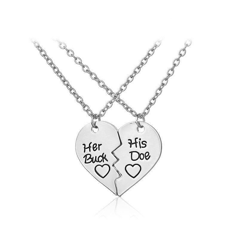 Love-shaped Alloy Beaded Necklace