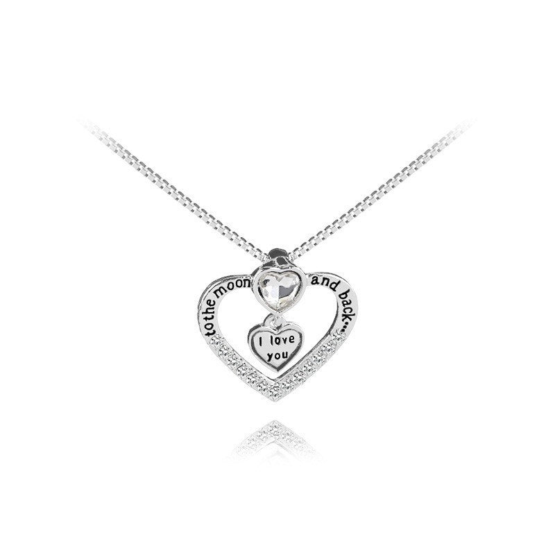 Love-shaped Alloy Beaded Necklace