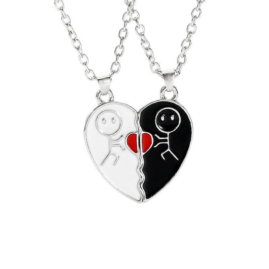 Love-shaped Alloy Beaded Necklace