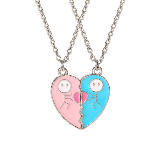 Love-shaped Alloy Beaded Necklace