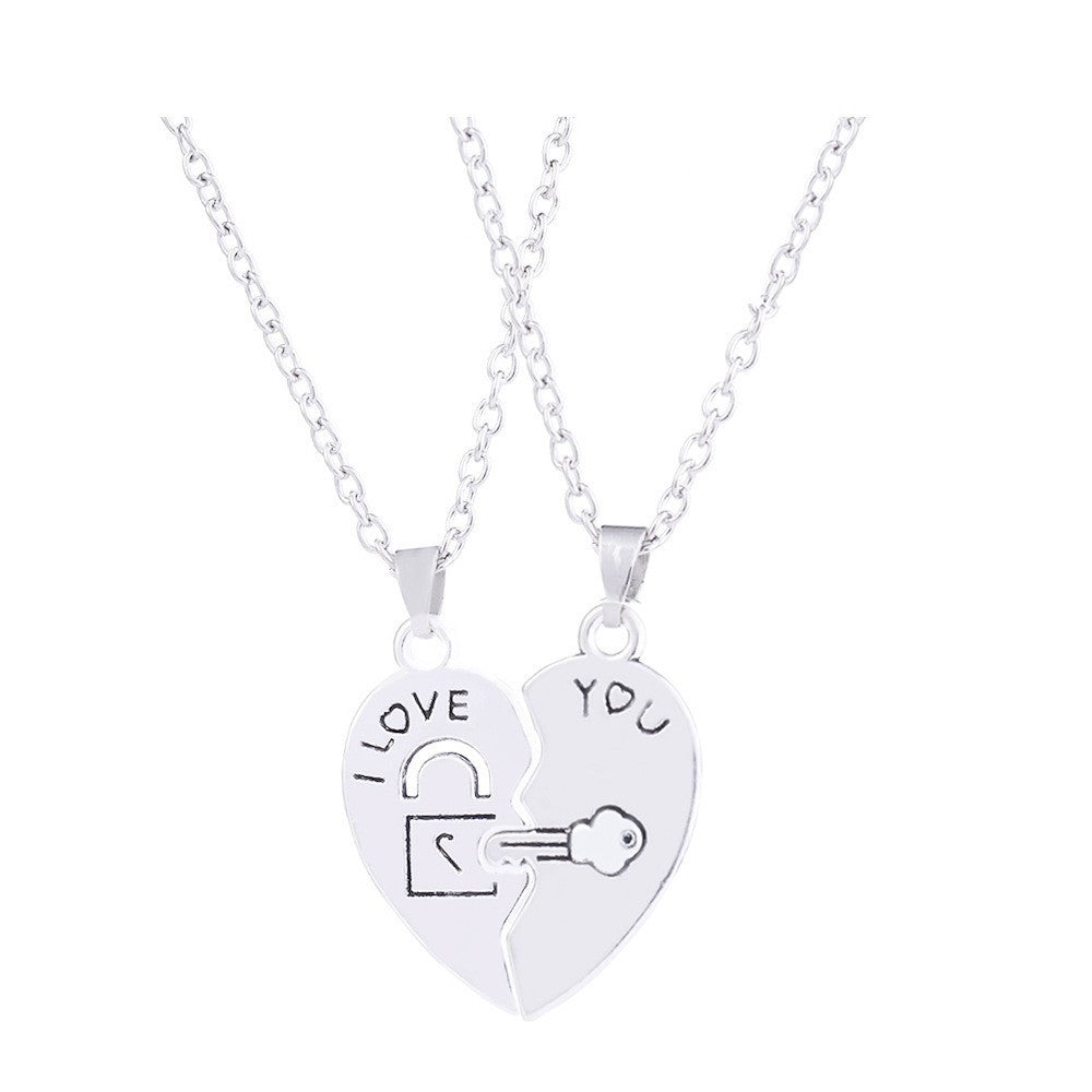 Love-shaped Alloy Beaded Necklace