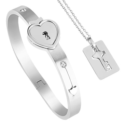 Love stainless steel bracelet open lock key titanium steel bracelet