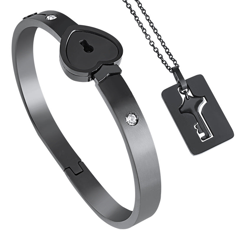 Love stainless steel bracelet open lock key titanium steel bracelet