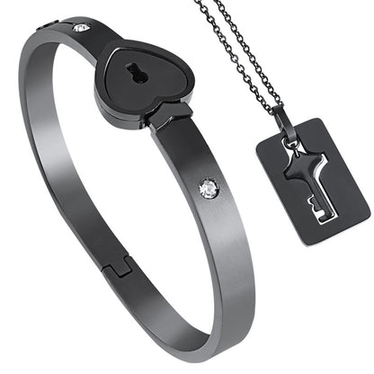 Love stainless steel bracelet open lock key titanium steel bracelet