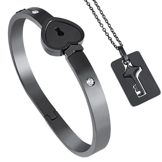 Love stainless steel bracelet open lock key titanium steel bracelet