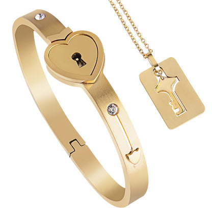 Love stainless steel bracelet open lock key titanium steel bracelet