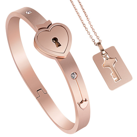 Love stainless steel bracelet open lock key titanium steel bracelet