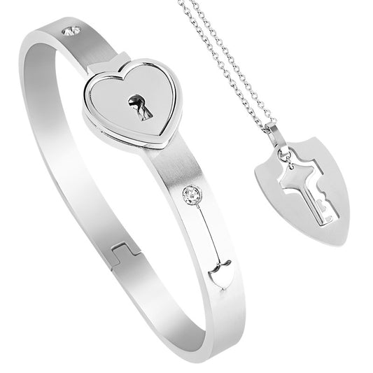 Love stainless steel bracelet open lock key titanium steel bracelet