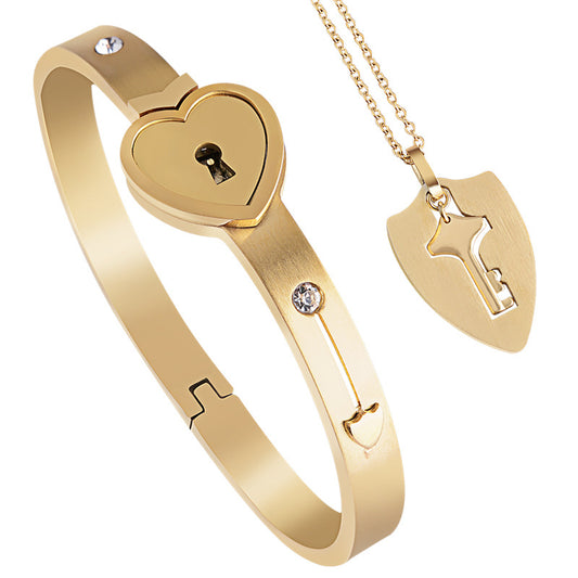 Love stainless steel bracelet open lock key titanium steel bracelet