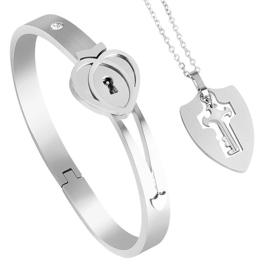 Love stainless steel bracelet open lock key titanium steel bracelet