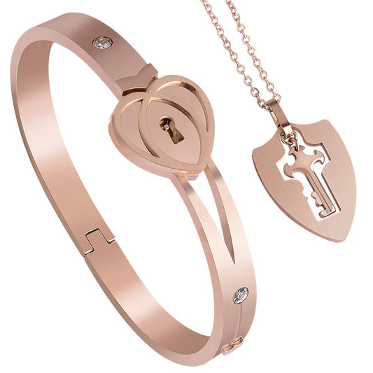 Love stainless steel bracelet open lock key titanium steel bracelet