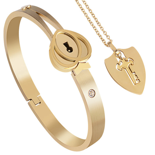 Love stainless steel bracelet open lock key titanium steel bracelet