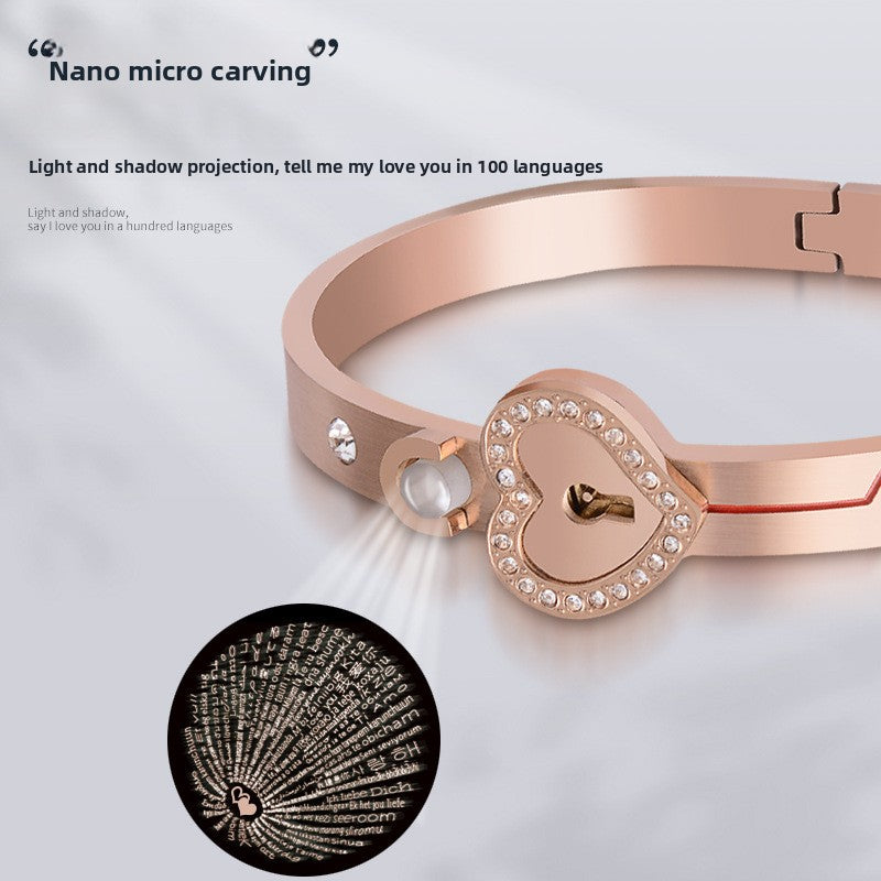 Love stainless steel bracelet open lock key titanium steel bracelet