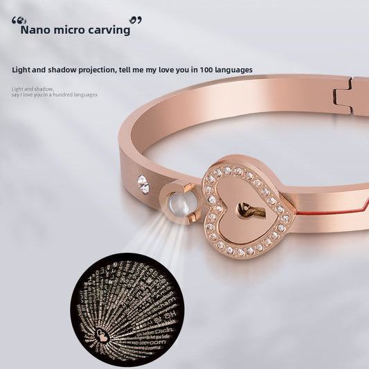 Love stainless steel bracelet open lock key titanium steel bracelet
