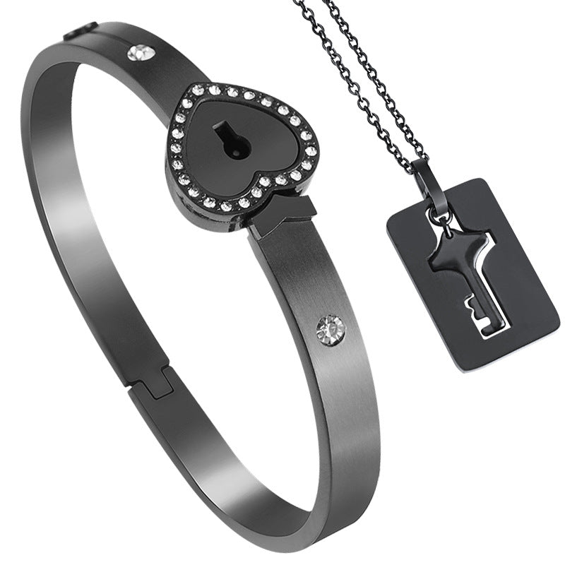 Love stainless steel bracelet open lock key titanium steel bracelet