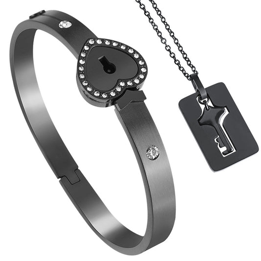 Love stainless steel bracelet open lock key titanium steel bracelet