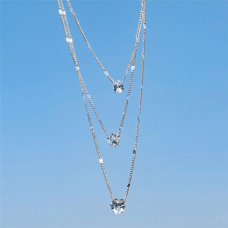 love three-layer necklace