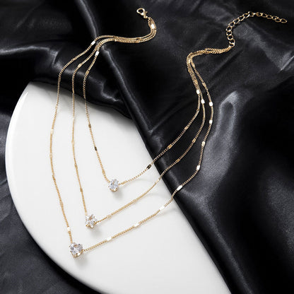 love three-layer necklace