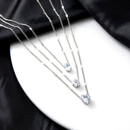 love three-layer necklace