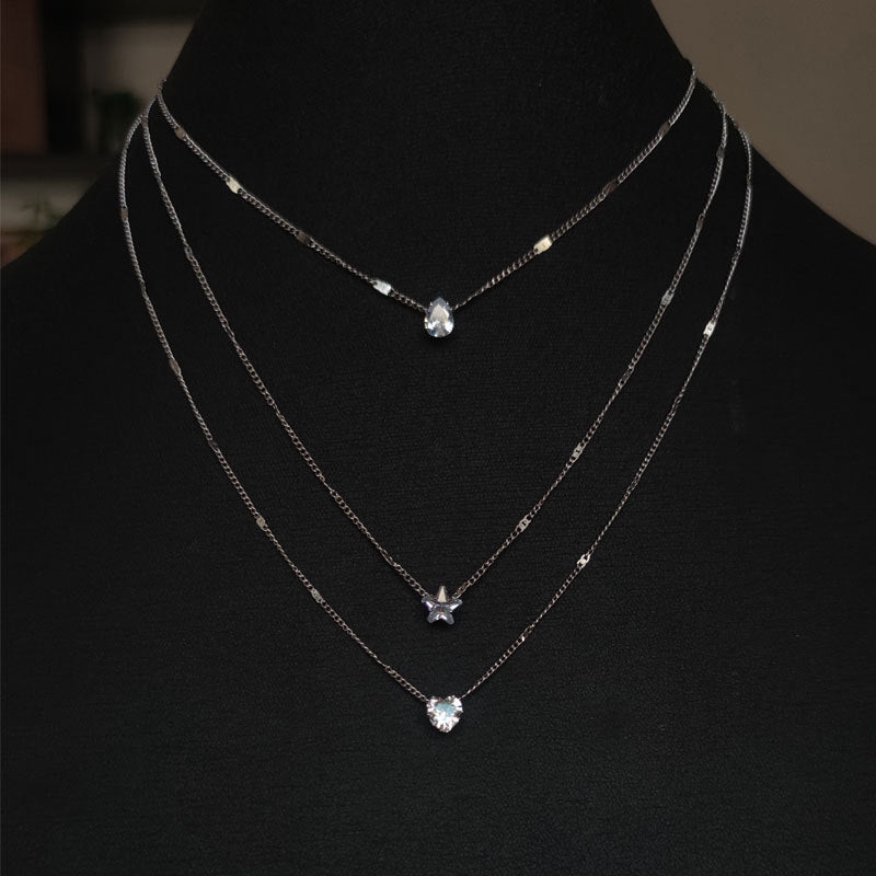 love three-layer necklace